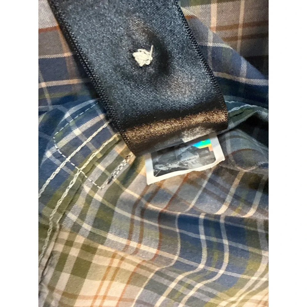 The North Face (Blue/Green) Plaid Short Sleeve Shirt Mens Medium Cotton Blend